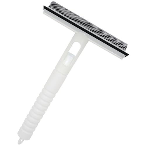 SHOWERORO Multipurpose Glass Wiper with Spray Water, White Window Squeegee for Home Use, Bathroom Scraper and Shower Door Cleaner, Streak-Free Window Cleaning Tool