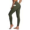 IUGA High Waist Yoga Pants with Pockets, Leggings for Women Tummy Control, Workout Leggings for Women 4 Way Stretch Dark Army Green