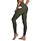 IUGA High Waist Yoga Pants with Pockets, Leggings for Women Tummy Control, Workout Leggings for Women 4 Way Stretch Dark Army Green