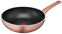 Lagostina Ramata Wok Antiaderente in Alluminio &Oslash; 28 cm con Esterno Effetto Rame, Pentola Gas e Forno, Rivestimento Titanium Easy, Manico Ergonomico in Bakelite