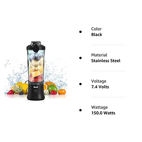 Mulli Portable Blender,Personal Blender For Shakes And Smoothies,Rechargeable Mini Mixer, 20 Oz With Travel Lid For Home/Kitchen/Gym #TOP7