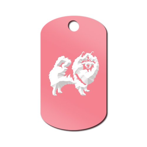 Mister Petlife Keeshond Engraved Keychain/GI Tag Kees Pink