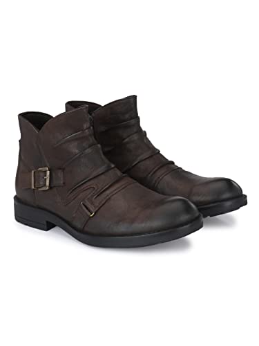 Image of Delize Leather- Blackmen's matt Tumbled Leather Ankle Boots 61583