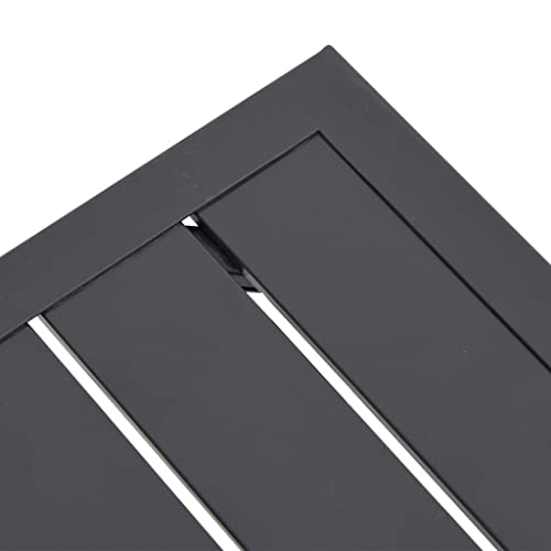 Table de jardin en acier gris anthracite 34x34x38 cm pour extérieur - 7