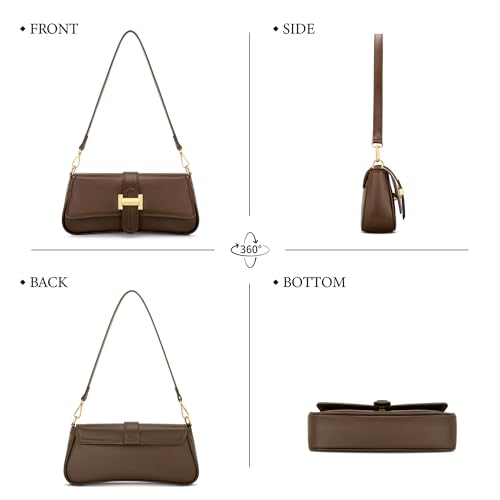 Image of KKXIU Shoulder Bag for Women Small Hobo Handbag Mini Retro Clutch Purses | Trendy Classic Underarm Crossbody Bag with Zipper Closure, Vegan Leather, Removable Strap