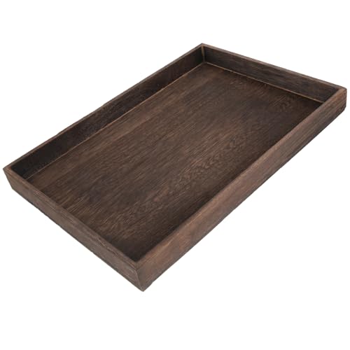 HOMSFOU Wooden Ring Dish Jewelry Organizer Rustic Jewelry Tray Best Friend Bridal Shower Rectangle 35x24x3.3cm
