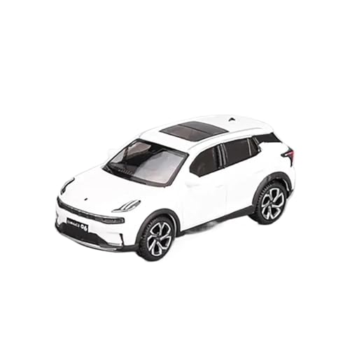 Coche de aleación Lynk & Co 06 1:64 miniatura blanca coleccionable que decora espacios reducidos
