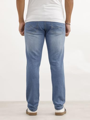 Image of WROGN Men's Slim Fit Jeans | Cotton Stretch | Solid | Casual Denim
