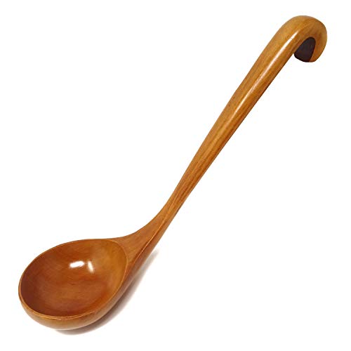 Honbay Cooking Utensil 1122inch Natural Wooden Spoon for Soups Stews Porridge Sauces etc