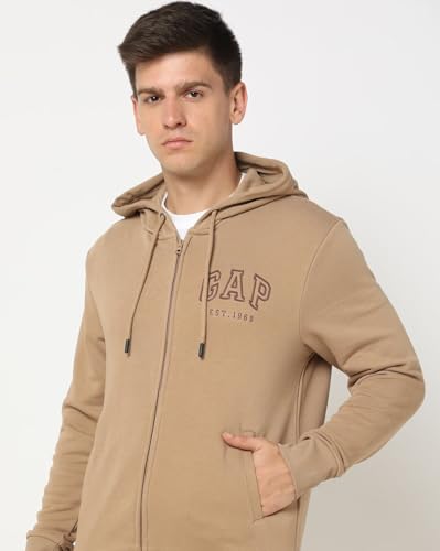 Image of Gap Men Regular Fit Logo Print Full Sleevesd Cotton Hoodie