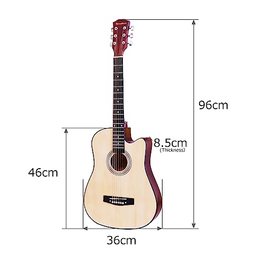 Rosefinch Guitare acoustique 3/4 Cordes en acier 96,5 cm Folk Cutaway Guitare en bois pour débutants adultes et enfants débutants Kit de guitare avec sac d’accordeur, capodastre, enrouleur de cordes - Les Beatles, Paul McCartney, John Lennon, RIngo Starr, George Harrison Rosefinch Guitare acoustique 3/4 Cordes en acier 96,5 cm Folk Cutaway Guitare en bois pour débutants adultes et enfants débutants Kit de guitare avec sac d'accordeur, capodastre, enrouleur de cordes – Image 7