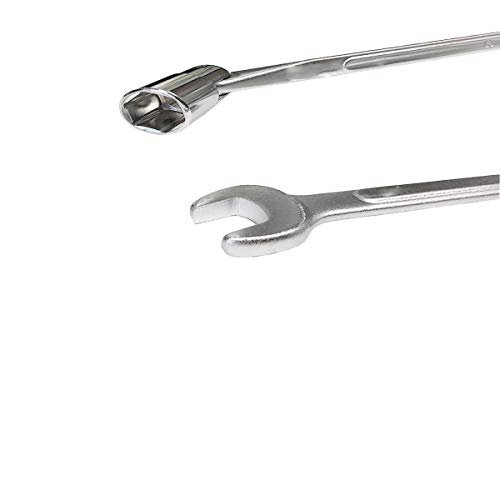 Comok 6.3" Long Stainless Steel Double Headed 8Mm Rotary Hex Socket Head Open End Combination Spanner Wrenchs, Silver Tone #TOP2