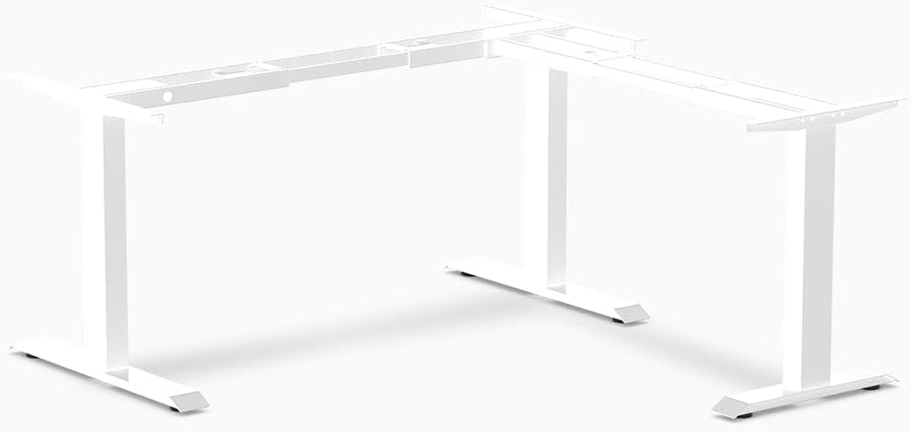 Desky Zero Fixed L-Shape Desk Frame – Heavy-Duty Steel, Space Grey Finish, Supports Up to 440 lbs, Tool-Free Assembly, Adjustable Corner Configuration for Home & Office Setups