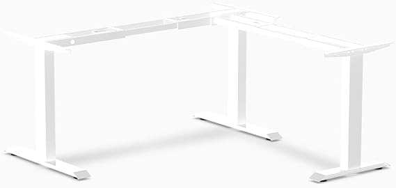 Desky Zero Fixed L-Shape Desk Frame Heavy-Duty Steel, Space Grey Finish, Supports Up to 440 lbs, Tool-Free Assembly, Adjustable Corner Configuration for Home & Office Setups