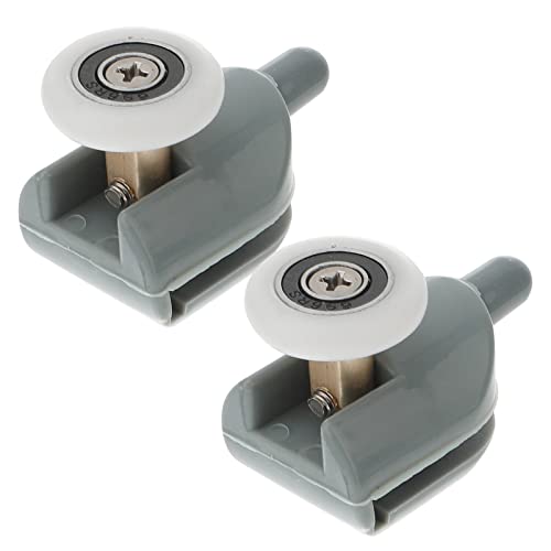 Angoily 10 Piezas Rodillo De La Puerta De La Ducha Guía De Piso Para Puerta Corredera Manejar Rodillos Equipo Tapón De La Puerta De La Ducha Reemplazo Del Rodillo De La Puerta Hierro Grey