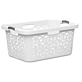 EconoHome Laundry Basket - Large 2 Bushel Laundry Basket with Handles - Stackable Plastic Hamper for Dirty Clothes - Storage Bin & Organizer for Bathroom, Bedroom - White, 70.5L Capacity – Heavy Duty