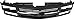 Evan-Fischer Grille Assembly Compatible with 1994-1999 Chevrolet K1500 Cross Bar Painted Black Shell and Insert with Composite Headlights with Sport Pkg