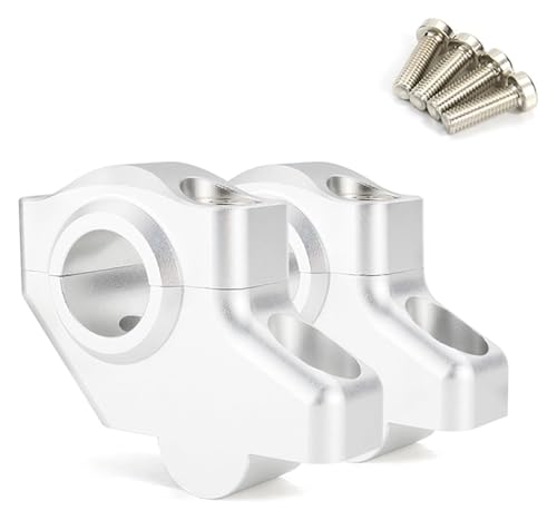 WERKFNKBNH Motorrad Lenker Riser Für BMW Für F650GS Für R850GS Für R1100GS Für R1150GS Lenker Bar Riser Motorrad 22mm 7/8 "Offset Verlängern Zurück Bewegt(Matte Silver)