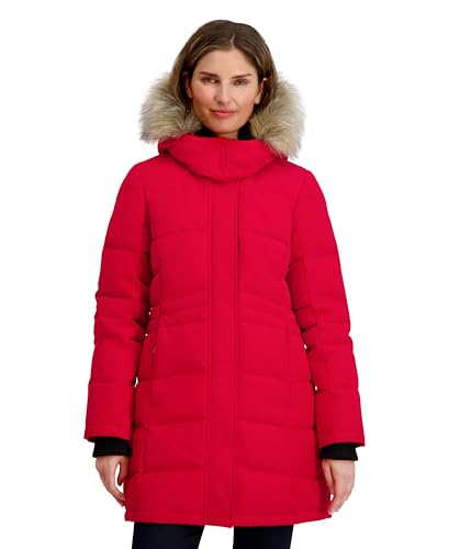 Image of Nautica Women's Mist Heavyweight Winter Coat- Puffer Jacket With Detachable Faux Fur Hood