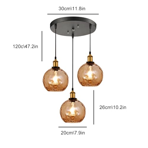 Suspension rétro en verre ambré pour harmoniser votre éclairage - 3