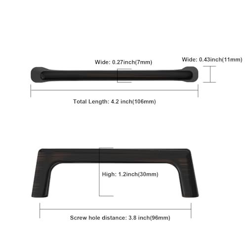 Image of 9BUILD 10 Pack Oil Rubbed Bronze Cabinet Pulls 3.75 Inch Kitchen Cabinet Handles Cabinet Hardware Kitchen Handles for Cabinets Cupboard Handles Bronze Kitchen Pulls Drawer Handle