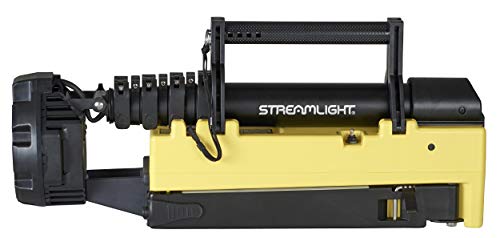 Image of Streamlight 45680 Portable Scene Light EXT 10,000-Lumen Collapsible, Rechargeable Flood Light with Heavy-Duty Shoulder Strap, 120-Volt AC Charger and 7-Foot Extension Pole, Yellow
