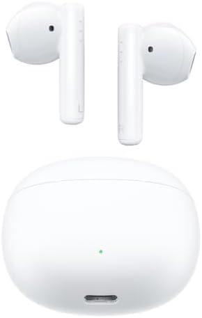 Nisheng 2025 Wireless Earbuds - Low Latency, Long Battery Life, Sound Isolation, with Mic for Gaming, Sports, and Music, Gaming Headset | Type-C Charging, Headphones for Boyfriend/Girlfriend (White)