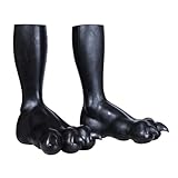 SMITIZEN Silicone Three-Toed Beast Paws, Halloween Cosplay Costumes for Men, Dragon Werewolf Claws Furry Kit for Pride Parade Solid Black