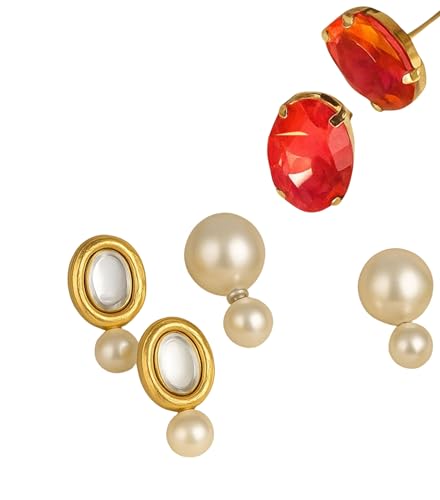Image of Mansiyaorange Chunky Earrings Tops Stud For Women & Girls