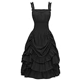 ♛Caractéristiques : ce style de robe gothique sans manches avec col carré, bretelles réglables, taille et dos habillés en haut, avec cordon de serrage, silhouette trapèze, convient à un chemisier gothique, des chaussures ou d'autres accessoires médiévaux