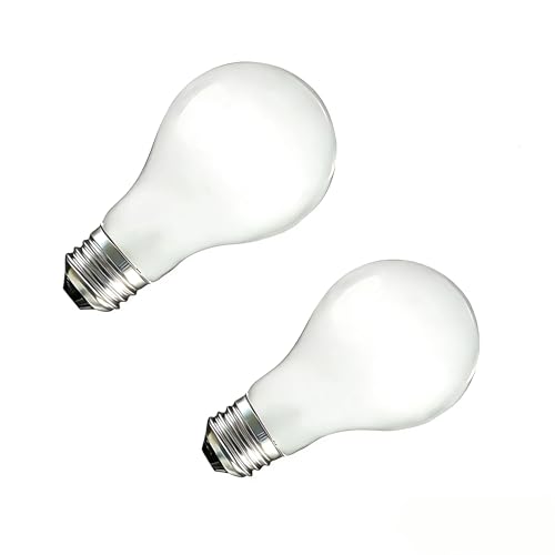 60 Watt Incandescent Light Bulbs A19 Shatter Resistant Rough Service Light Bulb E26 Medium Base Soft White 2 Pack