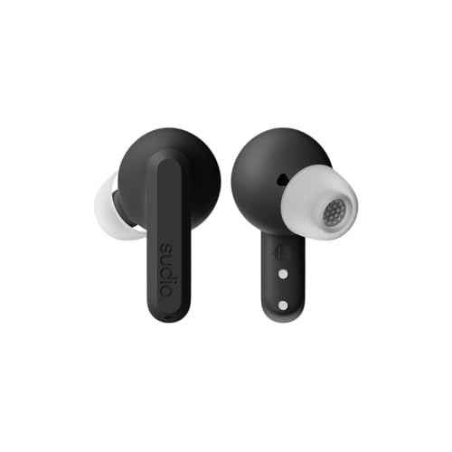 Image of Sudio A3 Pro Noise Cancelling Earbuds - 25H Playtime, ANC, Multipoint Bluetooth Earphones 5.4, Clear Calls, IPX4 Sweat & Splash Resistant, USB-C Charging, Made from Recycled Plastics (Black)