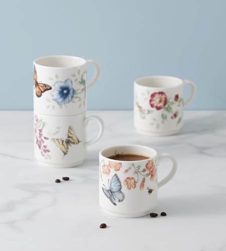 Image of Lenox 890451 Butterfly Meadow 4-Piece Stacking Mug Set