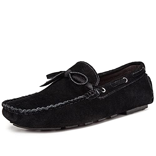 Men's Loafers Genuine Leather Stitching Details Deck Shoes 1-Eye Slip Resistant Flat Heel Flexible Lightweight Wedding Slip-on