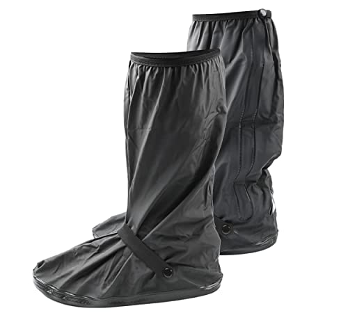 Auto Accessori Lupex Wasserdichte PVC-Schuhbezüge | Stiefel mit Reißverschluss | Unisex Damen Herren | Rutschfest Faltbar Wiederverwendbar | Regen und Schnee | Innen und Außen, Schwarz , Medium