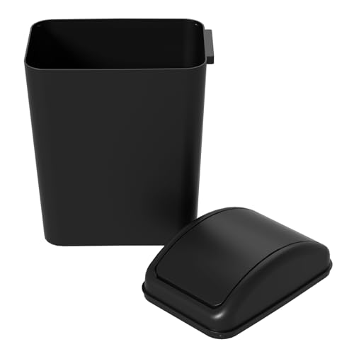 Caneca de basura rectangular negra 4.2 galones plastico miniatura 7