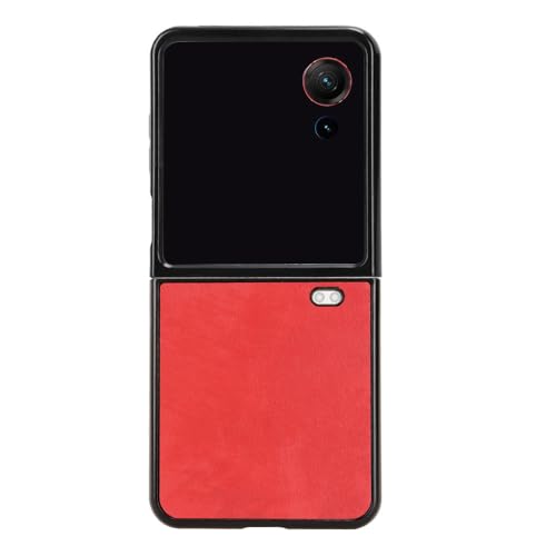 TRIPLE RIVER�EFor Nubia Flip 3 �P�[�X �ϏՌ� �J�o�[ �܂肽���݌^ PU���U�[ For ZTE �k�r�A �t���b�v3(���b�h)