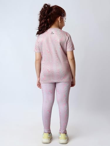Image of Girl's Activewear Workout Set 2 Piece Athletic Sets Dry Fit Printed Tees And Leggings Yoga Running Dance 4-14Y