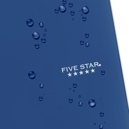 Image of Five Star Spiral Notebook + Study App, 5 Subject, College Ruled Paper, 8-1 /2 inch x 11 inch, 200 Sheets, Fights Ink Bleed, Water Resistant Cover, Pacific Blue (73635) (Pack of 6)