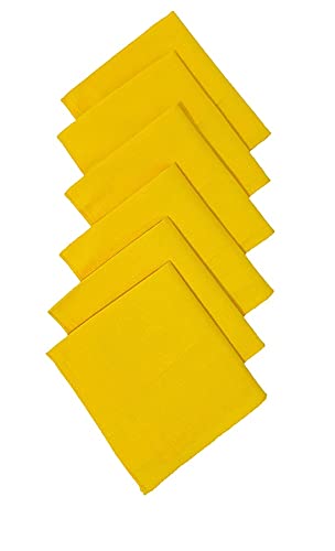 ™ Men's Cotton Plain yellow Handkerchief, Pack of 6-image-15