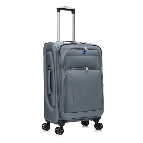 Aerostar Medium 26” Lightweight Softshell Expandable Suitcase, Integrated Combination Lock, 4...