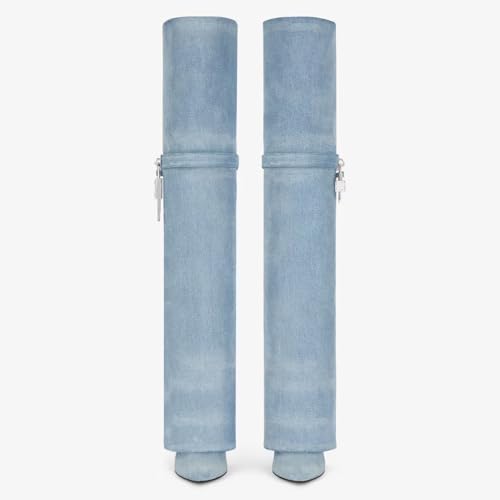 Fold Over Thigh High Over the Knee Boots For Women Pointed Toe Stilettos High Heel Padlock Boots Wide Calf Pull-on Fashion Boots3