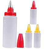 GLEAVI 4pièces Lot de Flacons Pâtisserie Transparents pour Décoration De Gâteaux Petit...