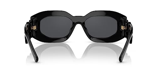 Versace VE 4425U 536087 Shiny Black Plastic Irregular Sunglasses Grey Lens3