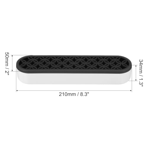 Image of PATIKIL Diamond Painted Pen Holder, 2 Pack Silicone Makeup Brush Holder Multi-Purpose Cosmetic Storage Box Desktop Organizer for Art Craft, Black