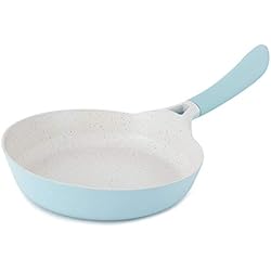 CREATE / PAN STUDIO/Sartén Azul 24 cm/Aluminio, Recubrimiento Antiadherente, para Todo Tipos de Cocinas Incluido Inducción, Libres de PDFE y PFOA, Diseño Retro, Asa de Baquelita…