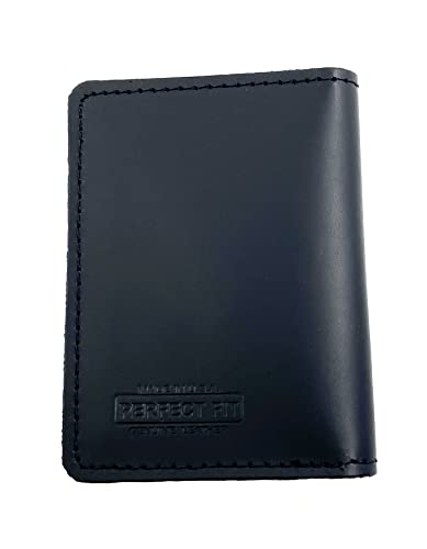 Perfect Fit Shield Wallets Duty Leather 2 ID Leather Bifold License Holder Dual Double I.D. Case Card Permit Slim Wallet (Black)4