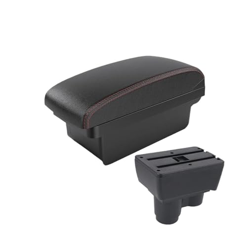 Image of OOPUHKSY For Renault For Duster For Dacia For Duster Armrest Box 2019-2023 Center Console Storage Box Decoration Accessorie(A1 Black red NO USB)