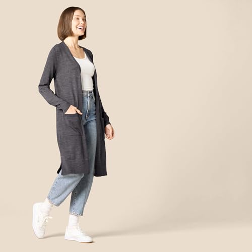 Image of Amazon Essentials Women's Lightweight Longer Length Open-Front Long-Sleeve Cardigan Sweater