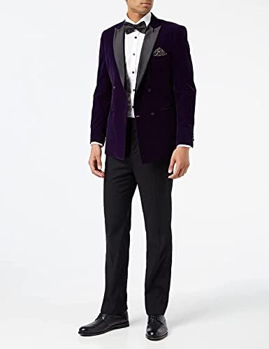 Men’s Velvet Double Breasted Tuxedo Suit Jacket Smoking Dinner Blazer Retro Classic Tailored Fit2
